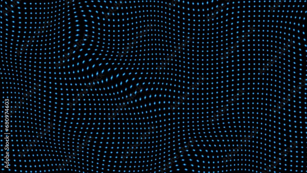 Fototapete animated abstract technology dark background random dots and grid 4k. looping footage