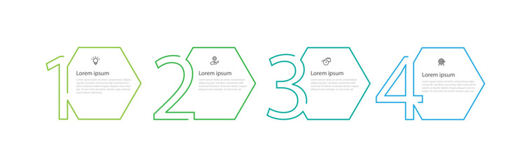 Infographic template vector element with 4 step process or options 