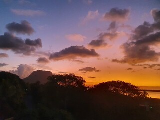 sunset over the Le Morne 