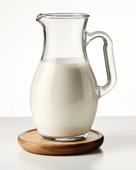 Fresh Dairy Milk in a Jug, Wholesome and Pure, Isolated on White