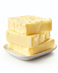 Fresh Dairy Butter Pack Isolated on White, Fit to Frame