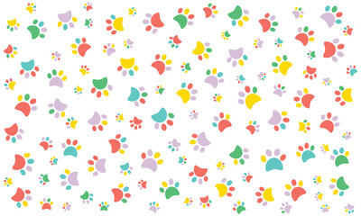 Animal footstep colorful png pattern