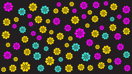 Abstract colorful flower shape seamless pattern isolated on background vector illustration