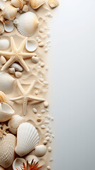 Seaside Charm Invitation Corners: Subtle Seashells and Starfish, Minimal Beach Theme.