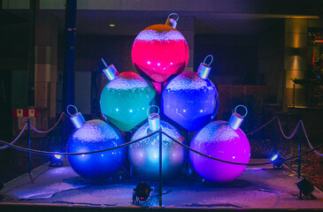 Christmas Decoration balls in a Christmas Market