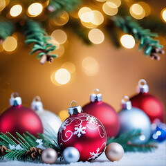 Garlands of bokeh in the background. New Year's concept. Christmas Tree
