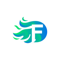 Naklejka premium Letter F logo or symbol template design