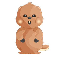 Animal groundhog smile illustration 