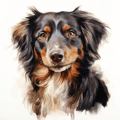Dog Portrait, Pastel Watercolor