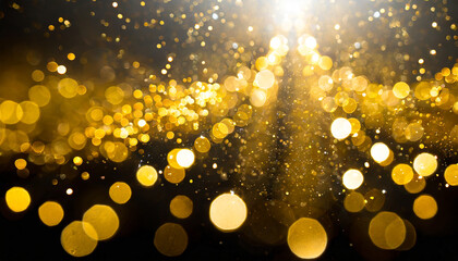 abstract gold bokeh with black
