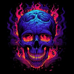 Fiery Skull: A Blaze of Death and Darkness