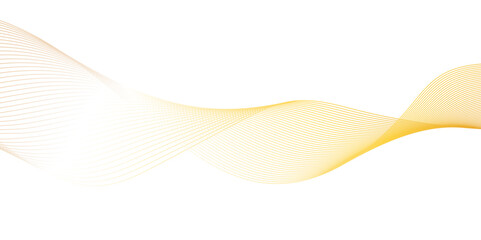 Abstract wavy lines flowing curve golden gradient color on transparent background. Abstract white background colorful lines. modern wavy stripes on white background isolated.