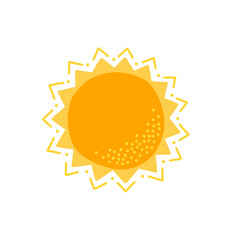 Hand drawn yellow sun. 