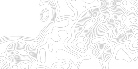 Topographic map background geographic line map with seamless ornament design. The black on white contours vector topography stylized height of the lines map.