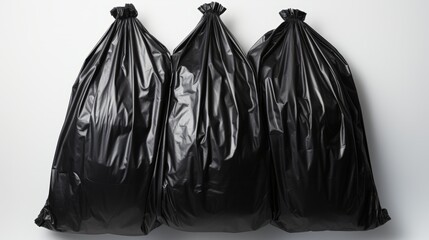 Obraz premium Black garbage bag isolated on a white background