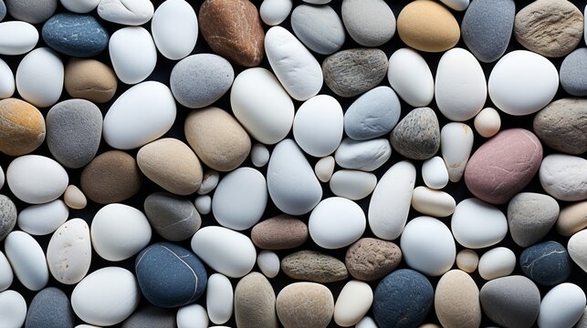 Background texture of white pebble stones