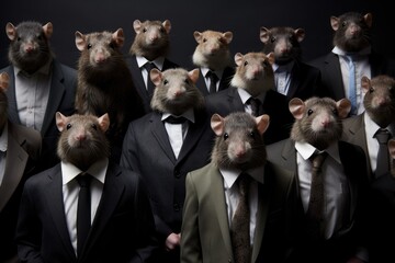 The Dapper Mice of Wall Street: A Classy Gathering of Mice in Formal Attire