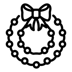 christmas wreath outline icon