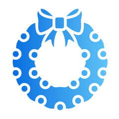 christmas wreath gradient icon