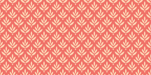 Simple luxury seamless pattern of flower leaves with flat plant pattern for wallpaper, fabric and background
