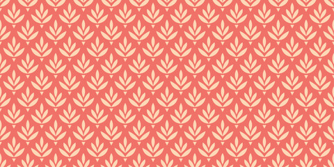 Simple luxury seamless pattern of flower leaves with flat plant pattern for wallpaper, fabric and background