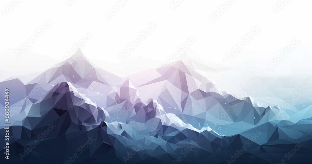 Wall mural Mountain landscape in digital polygonal style.  illustration for a cover or banner, Generative AI - Wall murals