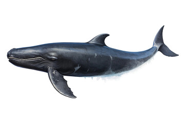 Atlantic Guardian Right Whale Alone on a transparent background - obrazy, fototapety, plakaty