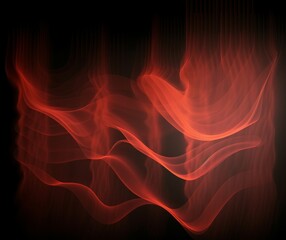 Warm air flow on a dark background. Infrared wind wave light effect.  illustration, Generative AI