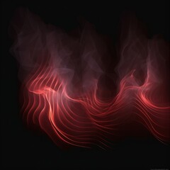 Warm air flow on a dark background. Infrared wind wave light effect.  illustration, Generative AI