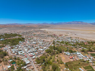 Fototapeta premium Imagem aérea de San Pedro de Atacama. Vilarejo situado no deserto do Atacama. 