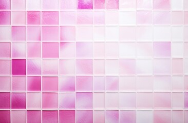 Fototapeta premium A Beautiful Close-Up of a Pink and White Tiled Wall