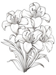 Gentian Coloring book page