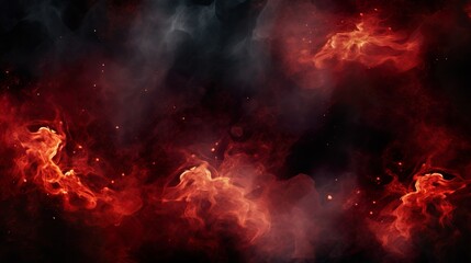 Black and red smoky and fire sparks background. flame dust