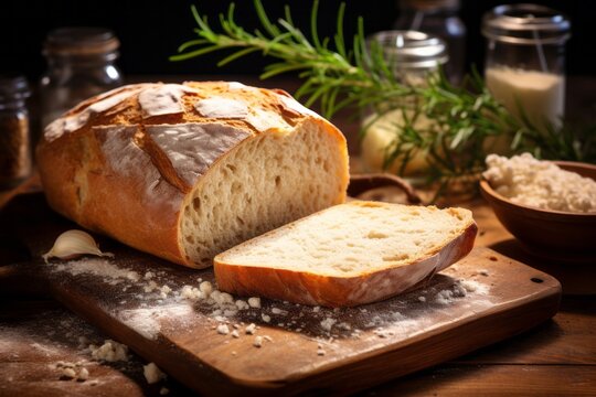 Crisp, recently sliced white bread with a crunchy outer layer