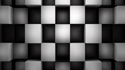 Black and white floating blocks 3d squares abstract background
