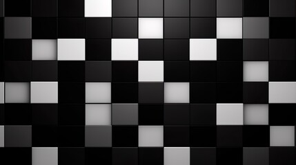 Black and white floating blocks 3d squares abstract background