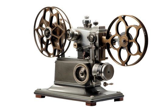 Isolated Old-Fashioned Film Projector on a transparent background
