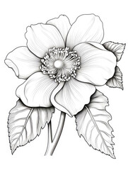 Hellebore flower Coloring book page 