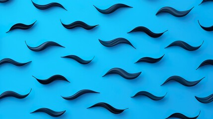 Obraz premium Blue moustache pattern on a blue background prostate cancer awareness month.