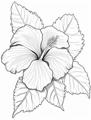 Flower Coloring book page black and white