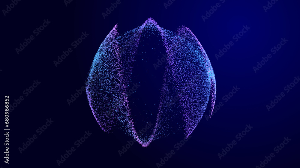 Poster abstract twisted, cosmic wormhole. technology background. data network. 3d rendering.