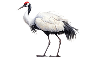 Red-Crowned Crane Isolation on a transparent background