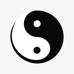 yin yang symbol on white - obrazy, fototapety, plakaty