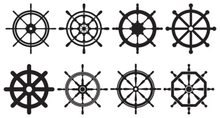 Fotobehang Set of ship wheel vector, Helm vectors  © ThejCreation