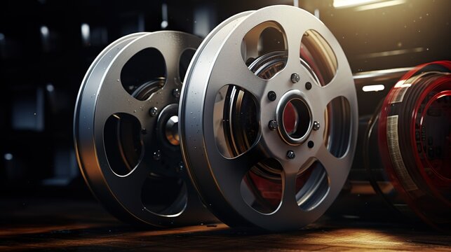 Background with Film Reels cinema art entertainment performance