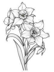 Jonquil Coloring book page