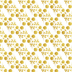 seamless golden pattern with flowers