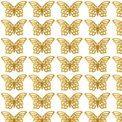 seamless golden pattern with butterfly
