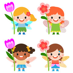 little fairy clipart, Cute beautiful little winged fairies