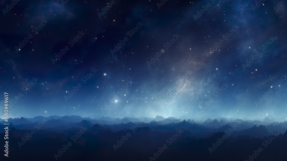 Canvas Prints blue space background, in the style of large canvas format, nightscape